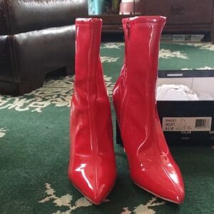 Women's Red Patent Leather Boots